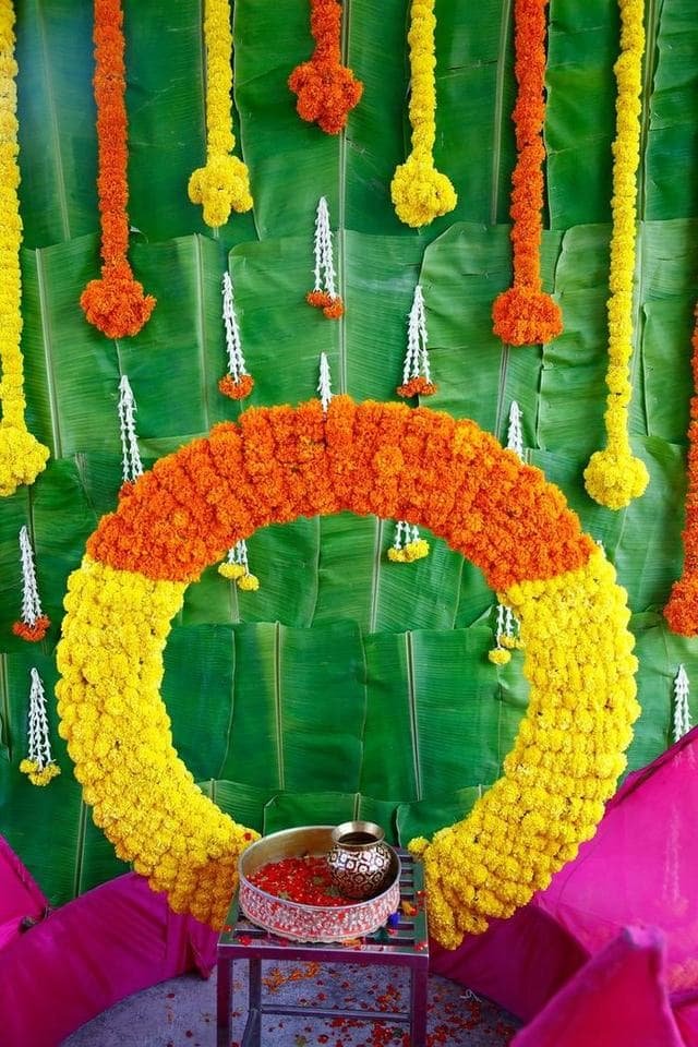 Evening event decor with drapes and lighting in Dehradun